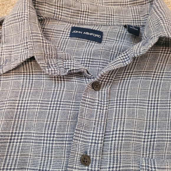 John Ashford Men's Blue Cotton Button Up Shirt Size Large - Picture 3 of 5